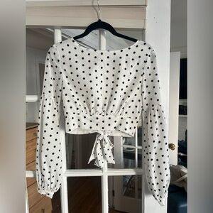 Polka dot crop top with open back